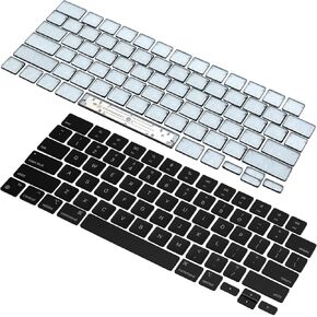 HAWSON US A2442 A2485 Keyboard Keycaps Keys Replacement for MacBook Pro M1 M2 M3 Pro Max Model 14" A2442/A2779/A2918/A2992, 16" A2485/A2780/A2991 Key Cap 2021-2023 Year (Black)