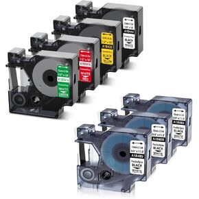 Replacement for Dymo Rhino 4200 5200 Label Tapes Permanent，7-Pack