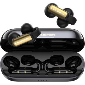 Monster AI Translation Earbuds Open AC601, 3-in-1 Translator Wireless Earphones, Bluetooth 5.4 Open Earbuds with 115 Languages Translation, Real-Time AI & Touch Control Wireless Headphone (Black)