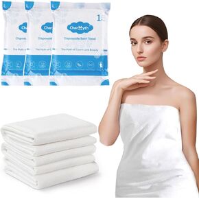 Disposable Bath Towel 1 Pack 56'' x 27.5'' Disposable Body Towels for Travel, Durable Large Portable Towels for Camping Beach Swimming SPA, Individually Packed