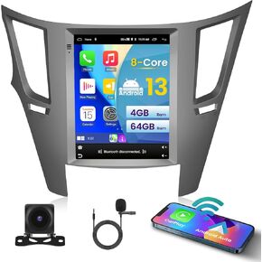8 Core 4+64G Inefala for Subaru Legacy Outback 2010-2014 Android Car Radio Stereo with Wireless Carplay Android Auto, 9.7" Touch Screen with GPS WiFi BT5.0 FM/RDS 32EQ DSP 59UI SWC Backup Camera MIC