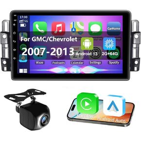 2G+64G Android 13 Car Radio Stereo for Chevy Chevrolet GMC Buick with Wireless Carplay/Android Auto 10.1 inch IPS Touch Screen Head Unit with FM SWC GPS Navigation Bluetooth WiFi Free Backup Camera