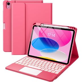for iPad 11th 10th Generation Case with Keyboard, Magnetic Detachable Keyboard Case, Wireless Bluetooth Keyboard, iPad 11th A16 11 inch 2025 &10th 10.9 inch 2022, Rechargeable Portable, RoseGold