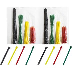 [ Total 240 Pieces] Cable Ties, 2.5mm Wide, Mixed Size, 100mm, 120mm, 150mm, 200mm, Long Nylon Plastic Heavy Duty Zip Ties, Flexible Cable Tidies Slipknot Straps