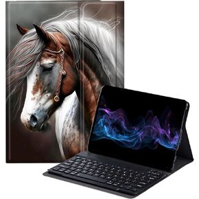 Dream Chasing Wolf Keyboard Case for Samsung Galaxy Tab S6 Lite 10.4 inch 2022 (SM-P613/P619)/2020 (SM-P610/P615),Slim Stand Protective Cover with Detachable Keyboard
