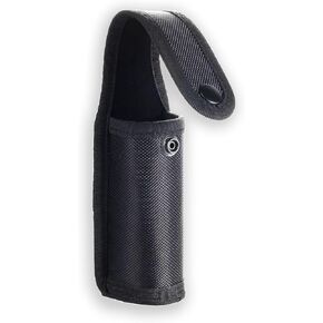OC/Mace Spray Pouch - Large Nylon OC Spray Holder with Smooth Lining, Dual Closure for Duty Belt, Perfect for Law Enforcement and Security Use, Fits Bear Mace (180X65X50mm, Black)