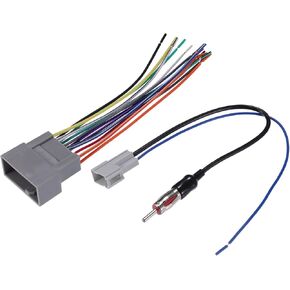 Stereo CD Player Radio Wiring Harness W/Antenna Adapter 15 Pin Wire Harness for Honda 2011-2017