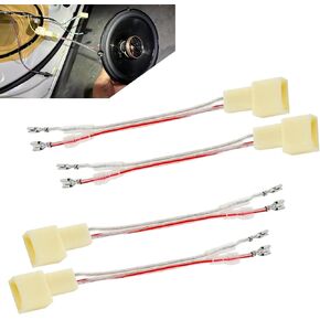 Speaker Wiring Harness Adapter, Aftermarket Speaker Adapter Plug Connector, Plug and Play Subwoofer Cable Modification Accessories, Compatible with Mitsubishi Subaru (White)
