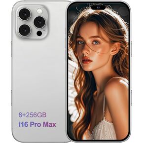 i16 Pro Unlocked Phones 5G Cell Phone 8GB+256GB Smartphone Android 13, 7000mAh Battery 6.73" FHD+50MP+108MP Camera,Dual SIM, Face ID (Gray)