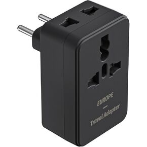 European Travel Plug Adapter, FUNPRO International Type-C Power Plug, USBA&USB C Charger Adaptor, US to Most of Europe EU Iceland Spain Italy France Germany