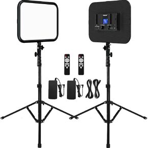 LED Video Light Panel Photography Lighting, 45W LED Studio Light for Phtography, Video Lighting Kit with 70.8" Tripod, Bi-Color 3200K–7500K, 8 Scene Lighting Effects (2 Pack) in Kuwait