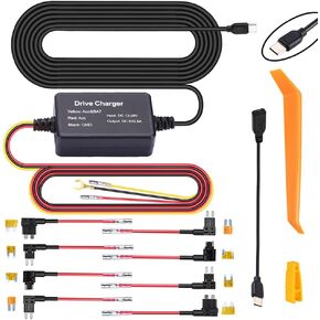 Dash Cam Hardwire Kit ، USB C Hard Wire Kit Fuse for DashCam ، Type-C Hard Wire Kit ، TVFEA 12V-24V to 5V Car Dash Camera Clost ، Gift 4 Fuse Tap Cable وأداة التثبيت لـ C5S 、 C1S