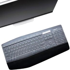 MUBUY Keyboard Cover for Logitech MK850, Logitech MK875, MK825 /Logitech MK850 MK875 MK825 Desktop PC Silicone Clear Keyboard Skin Protector - Clear
