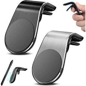 Mobile Phone Navigation Magnetic Bracket, L Type 360° Rotatable Car Phone Mount,Magnetic Phone Holder for Car,Universal Car Cell Phone Holder Strong Magnet Mount for Any Smartphone (2PCS Black)