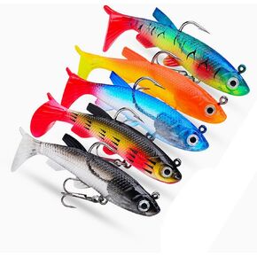 5PCS Fishing Lures, Soft Fishing Lures, Bionic Bass Fishing Lures, Catching Lures, Fishing Gear for Bass Freshwater Predator Fish