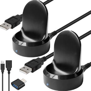 Charger for Samsung Gear S2 S3, Charger Cradle Dock Stand Holder USB Charging Cable for Gear S2 S3 Classic Smart Watch, Replacement Watch Charger, 2 Pcs