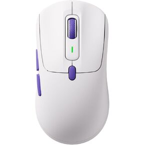 Akko Pulse 01 Wireless Gaming Mouse, Dual 8KHz Polling Computer Mouse with PAW 3950 Optical Sensor, 8 Adjustable DPI, 7 Programmable Buttons, BT/2.4G/Wired Connection, 500mAh Battery (White)