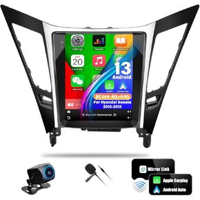 4G+64G Android Car Stereo Upgrade Radio for Hyundai Sonata 2010-2015 Wireless CarPlay Android Auto 9.7 Inch Tesla Vertical Touch Screen Bluetooth 5.1 GPS DSP Mirror Link WiFi FM/RDS AHD Rear Camera