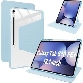 بالنسبة إلى Samsumg Galaxy Tab S10 Fe+/S10 Fe Plus ، PC 360 ° Case مع فتحة قلم ، خفيفة الوزن ، مقاومة للخدش ، أسود لـ Galaxy Tab S10 Fe Plus 13.1 بوصة 2025