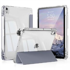 حالة لـ iPad (A16) الجيل الحادي عشر 2025 ، Case 10th Generation 2022 ، 11 بوصة/10.9 بوصة مع غطاء إطار شفاف واضح وغطاء TPU مع حامل قلم رصاص ، وردي