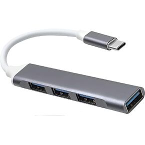 Series Type-C to USB Hub, Aluminum USB C to USB A 3.0 Adapter, Type-C to 4 Ports USB Adapter, Plug and Play USB Extender for MacBook Pro/Air, Laptop, Keyboard and Mouse