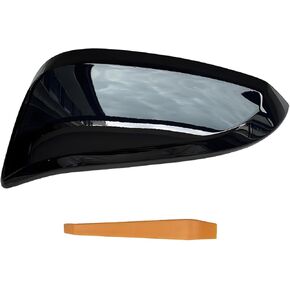 Left Driver Side Mirror Cover Cap Compatible with Toyota Rav4 2013-2014 Glossy Black