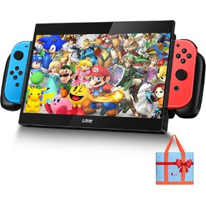 G-STORY 10.1' Fully Integrated Portable Gaming Monitor for Switch, 1080P IPS Screen with USB Type-C, Game Mode, Travel Monitor for Switch