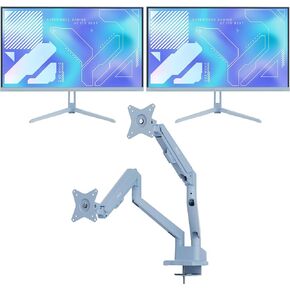 Pixio Two PX248 Wave Blue 24 inch 200Hz FHD 1080p Resolution Fast IPS Panel 1ms GTG Response Time Gaming Monitor and PS1D Wave Blue Dual Monitor Arm - Fits up to 32 inches and 19.8lbs