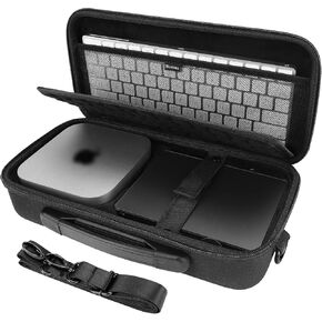 Linkidea Hard Shell Travel Carrying case, Compatible with Apple 2024 Mac Mini Desktop Computer, Magic Keyboard, Magic Mouse and Magic Trackpad Protective Travel Bag (Black)