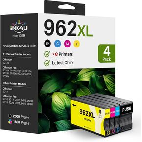 (Latest Chip) 962XL Ink Cartridges Combo Pack Remanufactured Replacement for HP 962XL 962 Ink Cartridges for HP OfficeJet Pro 9015e 9018e 9025e 9010 9015 9018 9020 9025 Printer (1BK/1C/1M/1Y, 4 Pack)