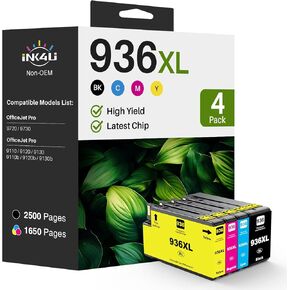 (Latest Chip) 936XL 936 Ink Cartridges Combo Pack Compatible Replacement for HP Ink 936XL Black and Color Combo Pack Works with OfficeJet Pro 9110, 9120, 9130, 9730 Series Printer (BK/C/Y/M, 4-Pack)