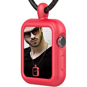 Compatible with Apple Watch Necklace Pendant Silicone Case Cover Replacement for iWatch Pendant Series 9 8 7 6 SE 5 4 3 2, 38 40 41mm Red