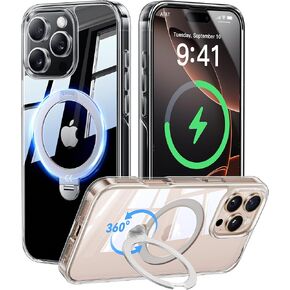 Casekoo Desert Titanium 360 ° مصقول لحالة iPhone 15 Pro مع حامل مغناطيسي تدور [متوافق مع Magsafe] [حماية عسكرية 16 قدمًا]