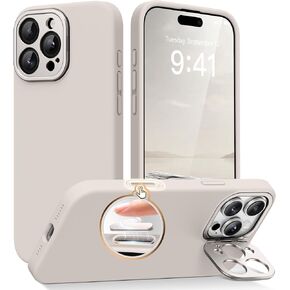 Magnetic for iPhone 16 Pro Case with Stand, Compatible with MagSafe, Silicone Upgraded [Camera Control Button] Shockproof Protective Phone Case for iPhone 16 Pro 6.3",Brown