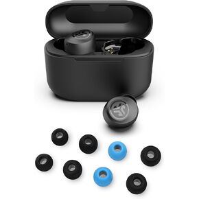 JLab Go Air Pop+ True Wireless Bluetooth Earbuds in Black Plus Cloud Foam Mnemonic Earbud Tips