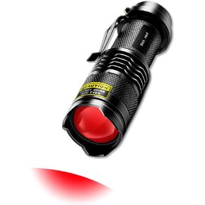 R2 Low-Lumen Mini Red Flashlight - Zoomable Red Light, Ideal for Short-Range Illumination, Preserving Night Vision, Compact and Portable, Standard Version - Batteries Not Included