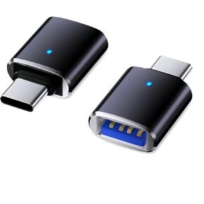 Qjin USB C to USB Adapter for Blue Yeti Microphone, Aluminum USB-C Male to USB-A Female Converter for MacBook Pro/Air, iPad Pro, Galaxy Tab, Galaxy S25/S24, (2 Pack)