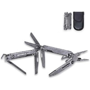 NEXTORCH PIONEER 14-IN-1 Multi-tools Full-Size,Versatile Multi-tool Set with Scissors Needle Nose Pliers Pocket Clip Multi-tool (STONE WASHED FINISH)