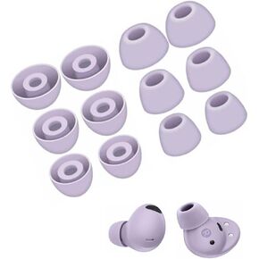 6 Pairs Galaxy Buds 2 Pro Ear Tips, Soft Silicone Washable Ear Tips, Compatible with Samsung Galaxy Buds 2 Pro 2022 SM-R510 Earbuds Tips, Fit in Charging Case 3 Size Replacement Ear Tips Black