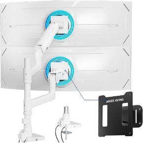 ARES WING Dual Monitor Mount & VESA Adapter for Samsung Neo G9, G65B, G70A, G75T, G85NB, CRG9, CHG9, CHG90, and Odyssey G9 Monitors
