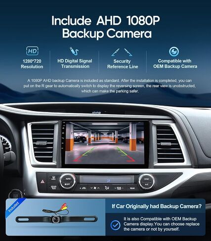 Car Stereo Radio for Toyota Highlander 2015-2019,10 Inch Android 13 Head Unit with Apple CarPlay,Android Auto,1080P Backup Camera,GPS Navigation,Bluetooth,WiFi,SWC,DSP,FM (8G+128G) in Saudi Arabia
