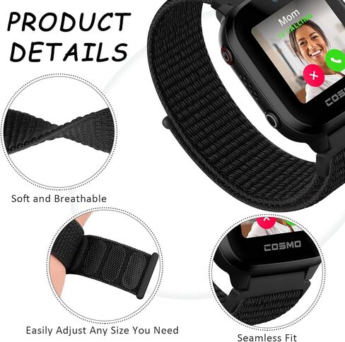 نايلون نطاقات لمشاهدة GABB 3 2 1 / Gizmo Watch 3 2 1 / Syncup Watch Bands ، Band Soft Breatable Sport Hook & Loop Watch for Gizmo Watch 3 2 in Kuwait