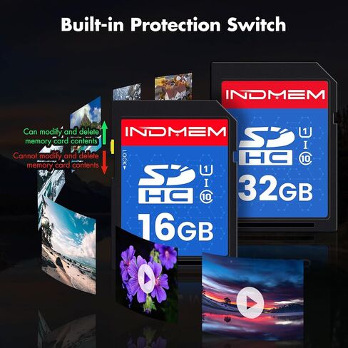 بطاقة ذاكرة INDMEM SD 4 جيجابايت + 8 جيجابايت، UHS-I U1 فئة 10 8G SDHC تدعم فيديو عالي الدقة، متوافقة مع الكاميرا الرقمية والكمبيوتر وكاميرات المسار in Kuwait