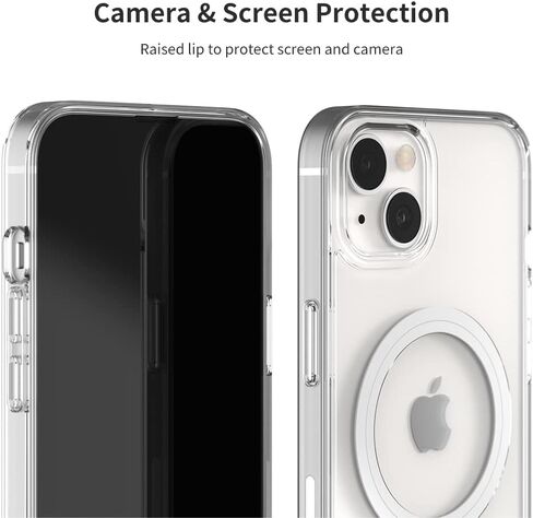 Sinjimoru for iPhone 15 Case, Compatible with MagSafe, Anti-Yellowing UV Coating, PC & TPU Clear Shockproof Design 1500G Strong Magnet M-Airclo in Kuwait