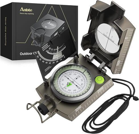 Compass Hiking Survival, IP65 Waterproof Metal Compass with Sighting Clinometer and Carry Bag, Multifunctional, Professional, for Camping Hunting Hiking Navigation in Saudi Arabia