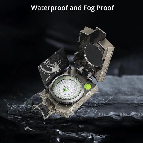 Compass Hiking Survival, IP65 Waterproof Metal Compass with Sighting Clinometer and Carry Bag, Multifunctional, Professional, for Camping Hunting Hiking Navigation in Saudi Arabia