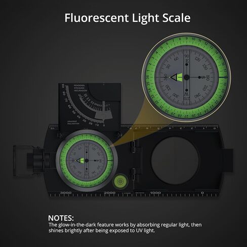 Compass Hiking Survival, IP65 Waterproof Metal Compass with Sighting Clinometer and Carry Bag, Multifunctional, Professional, for Camping Hunting Hiking Navigation in Saudi Arabia