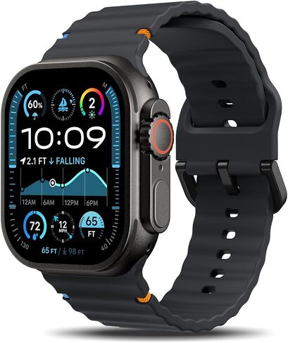 TiMOVO Sport Band Compatible With Apple Watch Band 49mm 46/45/44/42mm for Women Men, Soft Silicone Waterproof Replacement Strap for iWatch Ultra 2/Ultra/Series 10/9/8/7/6/5/4/3/2/1/SE 2/SE in Saudi Arabia