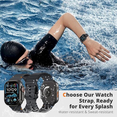 TiMOVO Sport Band Compatible With Apple Watch Band 49mm 46/45/44/42mm for Women Men, Soft Silicone Waterproof Replacement Strap for iWatch Ultra 2/Ultra/Series 10/9/8/7/6/5/4/3/2/1/SE 2/SE in Saudi Arabia
