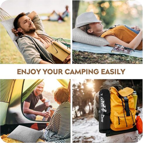 Small Shredded Memory Foam Pillow, Camping Pillow Travel Pillow - Compressible Medium Firm, Breathable Cover, Ideal Backpacking Hiking, Airplane and Car (Purple, S) in Saudi Arabia